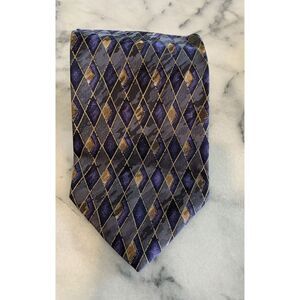 Louis Roth 100% Silk Geometric Brocade Tie Handmade In Italy